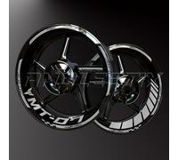 Réfléchissantes Stickers en Vinyle pour Bord de Jantes de Moto, Autocollants Stickers Kit pour MT07, Bandes Jantes Moto Complet pour 2 Roues Jantes de 17inches (Argent Mat)