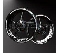 Réfléchissantes Stickers en Vinyle pour Bord de Jantes de Moto, Autocollants Stickers Kit pour MT07, Bandes Jantes Moto Complet pour 2 Roues Jantes de 17inches (Blanc Brillant)