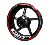 Réfléchissantes Stickers en Vinyle pour Bord de Jantes de Moto, Autocollants Stickers Kit pour Yama&ha MT07, Bandes Jantes Moto Complet pour 2 Roues Jantes de 17inches (Argent Mat)