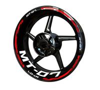 Réfléchissantes Stickers en Vinyle pour Bord de Jantes de Moto, Autocollants Stickers Kit pour Yama&ha MT07, Bandes Jantes Moto Complet pour 2 Roues Jantes de 17inches (Argent Mat)