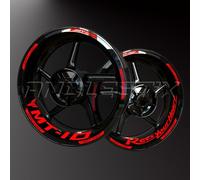 Réfléchissantes Stickers en Vinyle pour Bord de Jantes de Moto, Autocollants Stickers Kit pour YAMAHA MT10, Bandes Jantes Moto Complet pour 2 Roues Jantes de 17inches (Rouge Réfléchissant)