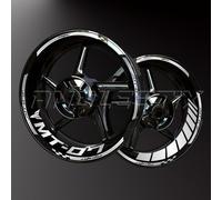 Réfléchissantes Stickers en Vinyle pour Bord de Jantes de Moto, Autocollants Stickers Kit pour YAMAHA MT07, Bandes Jantes Moto Complet pour 2 Roues Jantes de 17inches (Argent Réfléchissant)