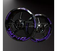 Réfléchissantes Stickers en Vinyle pour Bord de Jantes de Moto, Autocollants Stickers Kit pour YAMAHA MT10, Bandes Jantes Moto Complet pour 2 Roues Jantes de 17inches (Violet matViolet mat)