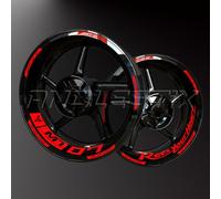 Réfléchissantes Stickers en Vinyle pour Bord de Jantes de Moto, Autocollants Stickers Kit pour Yamaha MT07 MT-07, Bandes Jantes Moto Complet pour 2 Roues Jantes de 17inches (Rouge Réfléchissant)