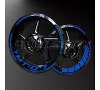 Réfléchissantes Stickers en Vinyle pour Bord de Jantes de Moto, Autocollants Stickers Kit pour YAMAHA MT07, Bandes Jantes Moto Complet pour 2 Roues Jantes de 17inches (Bleu Réfléchissant)