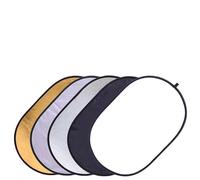 Réflecteur 5 en 1 60 x 90 cm 120 2 Argent Blanc Or Portable Pliable Lumière Douce Rond Photographie for Studio 7(60X90CM-5in1)