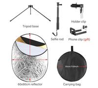 Réflecteur 5 en 1 avec trépied,60x90cm,pliable,multi-disques,diffuseur de lumière,photographie pour tournage d'éclairage en studio - Type 60x90cmreflector kit