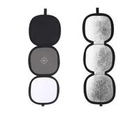 Réflecteur à Trois Volets Deux côtés, Support de Main, Carte d'équilibre référence, diffuseur lumière, Disque Pliable pour Photographie