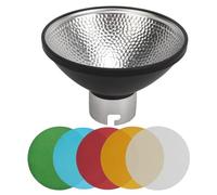 Réflecteur Beauty Dish Aluminium Standard 12 cm 5 filtres de Couleur diffuseur Souple pour Godox AD200 AD200Pro AD360II flashs Portrait Photographie de Produits