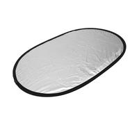Réflecteur Photographique Ovale 2-en-1 Argenté Blanc en Tissu Pliable