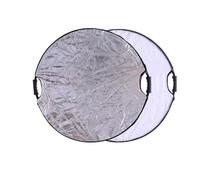 Réflecteur Photographique Portable Réflecteur de Photographie 5 en 1 60CM 80CM 110CM(80CM-Silvery White)