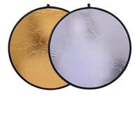 Réflecteur Photographique Portable Réflecteur Photo Pliable Portable, diffuseur de lumière Rond, Or Argent, 30-110cm, avec Sac(110X110cm)