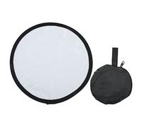 Réflecteur Photographique Rond 2 en 1, Argent et Blanc, Portable - Lumière Douce, Effet Naturel, Idéal pour Photographie et Vidéo Live (30 cm)