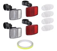 Reflecteur Rayon Velo,8 Pcs Réflecteur de Vélo Avant et Arrière avec Bande Réfléchissante Lampe Velo RéFlecteur De Rayons De Bicyclette pour Roues de VTT Sécurité Avertissement Blanc Rouge