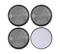 Réflecteurs à Coller, 4 Pièces, Blanc, Ø 60 mm, avec Marque d'Homologation E, Réflecteur de Sécurité pour Remorque, Caravane, Poteau, Œil de Chat Droite Gauche, Trailer Reflector, catadioptre blanc
