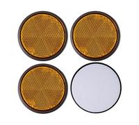 Réflecteurs à Coller, 4 Pièces, Orange, Ø 60 mm, avec Marque d'Homologation E, Réflecteur de Sécurité pour Remorque, Caravane, Poteau, Œil de Chat Droite Gauche, Trailer Reflector, catadioptre orange