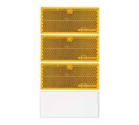 Réflecteurs à Coller, 4 Pièces, Orange, 70 x 30 mm, avec Marque d'Homologation E, Réflecteur de Sécurité pour Remorque, Caravane, Poteau, Œil de Chat Droite Gauche, Trailer Reflector, catadioptre