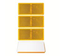 Réflecteurs à Coller, 4 Pièces, Orange, 94 x 44 mm, avec Marque d'Homologation E, Réflecteur de Sécurité pour Remorque, Caravane, Poteau, Œil de Chat Droite Gauche, Trailer Reflector, catadioptre