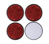 Réflecteurs à Coller, 4 Pièces, Rouge, Ø 60 mm, avec Marque d'Homologation E, Réflecteur de Sécurité pour Remorque, Caravane, Poteau, Œil de Chat Droite Gauche, Trailer Reflector, catadioptre rouge