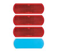 Réflecteurs à Coller, 4 Pièces, Rouge, 111 x 38 mm, avec Marque d'Homologation E, Réflecteur de Sécurité pour Remorque, Caravane, Poteau, Œil de Chat Droite Gauche, Trailer Reflector, catadioptre