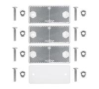 Réflecteurs à Visser, 4 Pièces, Blanc, 90 x 40 mm, avec Marque d'Homologation E, Vis M5 + Écrous Inclus, Réflecteur de Sécurité pour Remorque, Caravane, Poteau, Œil de Chat Droite Gauche, Reflector