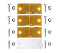 Réflecteurs à Visser, 4 Pièces, Orange, 90 x 40 mm, avec Marque d'Homologation E, Vis M5 + Écrous Inclus, Réflecteur de Sécurité pour Remorque, Caravane, Poteau, Œil de Chat Droite Gauche, Reflector