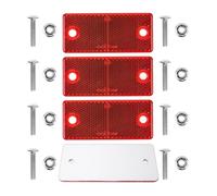 Réflecteurs à Visser, 4 Pièces, Rouge, 90 x 40 mm, avec Marque d'Homologation E, Vis M5 + Écrous Inclus, Réflecteur de Sécurité pour Remorque, Caravane, Poteau, Œil de Chat Droite Gauche, Reflector