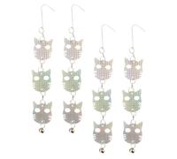 Réflecteurs D’oiseaux Tête de Chat Argentés en PET 4 Pièces pour Extérieur | Rotation 360 Degrés, Format Portable, pour Toit et Jardin, Cible Oiseaux et Pics