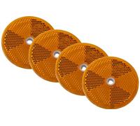 Réflecteurs de remorque Jaunes FI 60 mm avec Trous - Jeu de 4 pièces