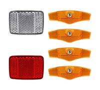 Réflecteurs de Vélo Avant et Arrière, réflecteurs pour Rayons de vélo, Lot de 6, avec Support en Forme de T Court, Catadioptre Velo pour Moto, VTT, Vélo