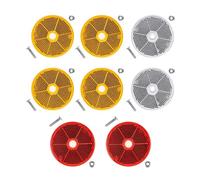 Réflecteurs ronds à coller, 8 pcs, orange, Blanc et rouge, Ø 60 mm de diamètre, avec homologation E, vis M5 + écrous inclus, réflecteur de sécurité pour remorque, œil de chat droite gauche