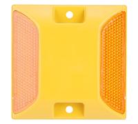 Réflecteurs Routiers Marqueurs Routiers Goujon de Route réfléchissant 6PCS Double marqueurs de sécurité de chaussée d'allée en Plastique Jaune pour Routes privées, Pistes