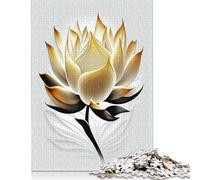 Reflection of Peace Lotus Puzzles 1000 Pièces Cadeau Unique Jeu Éducatif Défi Jouet À De Qualité Supérieure Peinture Art pour Adultes Et Enfants À Partir De 12 Ans 1000pcs (38x26cm)