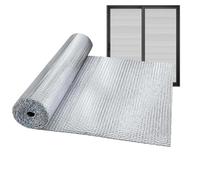 Reflective Bubble Insulation Board Double-Sided, Aluminum Foil Heat Shield for RV Roof, DIY Sunroom Radiant Barrier for Garage Doors, Double-Layer Thermal Insūlation Energy Saving