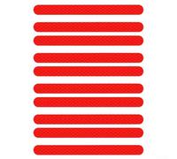 Reflective Car Stickers 10pcs Multi-Color Safety Strip(red)