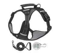 Reflective Dog Harness - Adjustable Escape-Resistant Vest with Strong Rope Leash, Breathable Comfort Design | for Hiking, Training, Camping & Outdoor Travel
