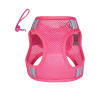 Reflective Dog Harness, No Pull Harness Vest Leashs Set, Adjustable Pet Training Supplies with Easy Control Traction Rope, Perfect for Running Outdoor Activities Shopping Walking, 60g Pink