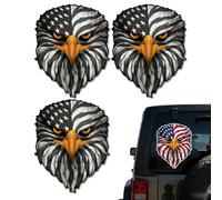 Reflective Eyes Eagle Decal - Patriotic American Flag Window Sticker, Reflective Bald Eagle for Pickup Tailgate, Decalreflective Decals for Pickup Tailgate, Car, Laptop (#B,3PCS)
