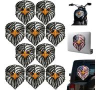 Reflective Eyes Eagle Decal - Patriotic American Flag Window Sticker, Reflective Bald Eagle for Pickup Tailgate, Decalreflective Decals for Pickup Tailgate, Car, Laptop (#B,10PCS)