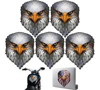 Reflective Eyes Eagle Decal - Patriotic American Flag Window Sticker, Reflective Bald Eagle for Pickup Tailgate, Decalreflective Decals for Pickup Tailgate, Car, Laptop (#C,5PCS)