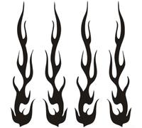 Reflective Flame Car Decals 4-Pack pour Scratch Cover Reflective(Black)