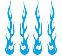 Reflective Flame Car Decals 4-Pack pour Scratch Cover Reflective(Blue)