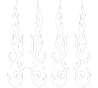 Reflective Flame Car Decals 4-Pack pour Scratch Cover Reflective(White)