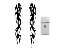 Reflective Flame Sticker Set | Waterproof Self Adhesive High Visibility Car Bike Motorcycle Decal 20×7cm Colorful Outdoor Styling Accessory | Helmet Truck Laptop Fridge Decoration Safety Mark