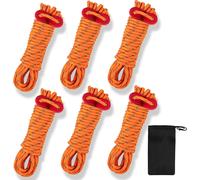 Reflective Guy Ropes With Rope Tensioner 4 M With Aluminium Alloy Tensioner Diameter 4 Mm Bright Nylon Rope For Sun Shade Sail Pack Of 6