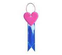 Reflective Keychain Heart Stylish Gear Backpack Pendant High-Visibility Safety Tag PVC Metal Ring Lightweight Portable Accessory for School Cycling Outdoor Activities