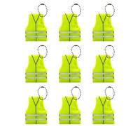 Reflective Keychain - Waterproof Double Sided Safety Charm For Outdoor Gear | 9 Piece Vest Shape Glow In The Dark Accessory With Lightweight Build & Bright Visibility For Dog Collar Jackets Bags Wheel