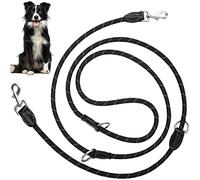Reflective Nylon Dog Leash, with 2 Carabiners and 3 Adjustable Rings, Adjustable Dog Shoulder Leash 1.3cm*3mm, Jogging Leash, Training Leash for Medium and Large Dogs