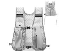 Reflective Running Chest Pack, Lightweight Adjustable Vest with 500ml Water Bottle Holder, Breathable Sweatproof Design for Men, Women, Hiking, 14.17x11.81x1.18 inches