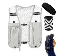 Reflective Running Vest, Hydration Sports Gear, 15.75in Safety Harness with Visibility Strips, Training Equipment, Night Trail Fitness Vest with Streamlined Fit, Active Wear for Cycling Hiking Walking